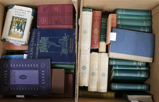 A collection of early 20th century literature, cloth-bound first editions, Hugh Walpole and others,